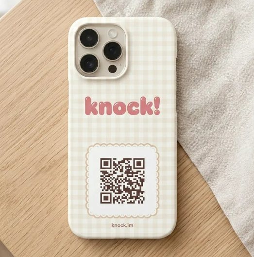 분홍 깅엄 체크 knock! 케이스